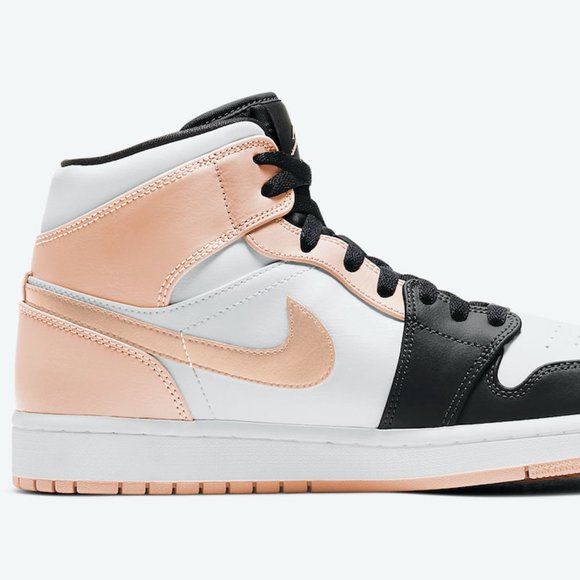 Jordan 1 Mid Crimson Tint White/Arctic Orange-Black 554724 133 Men's Siz… - Picture 4 of 14